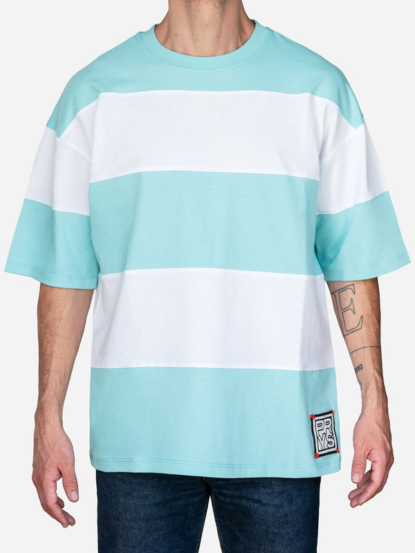 Playera Striped Aqua