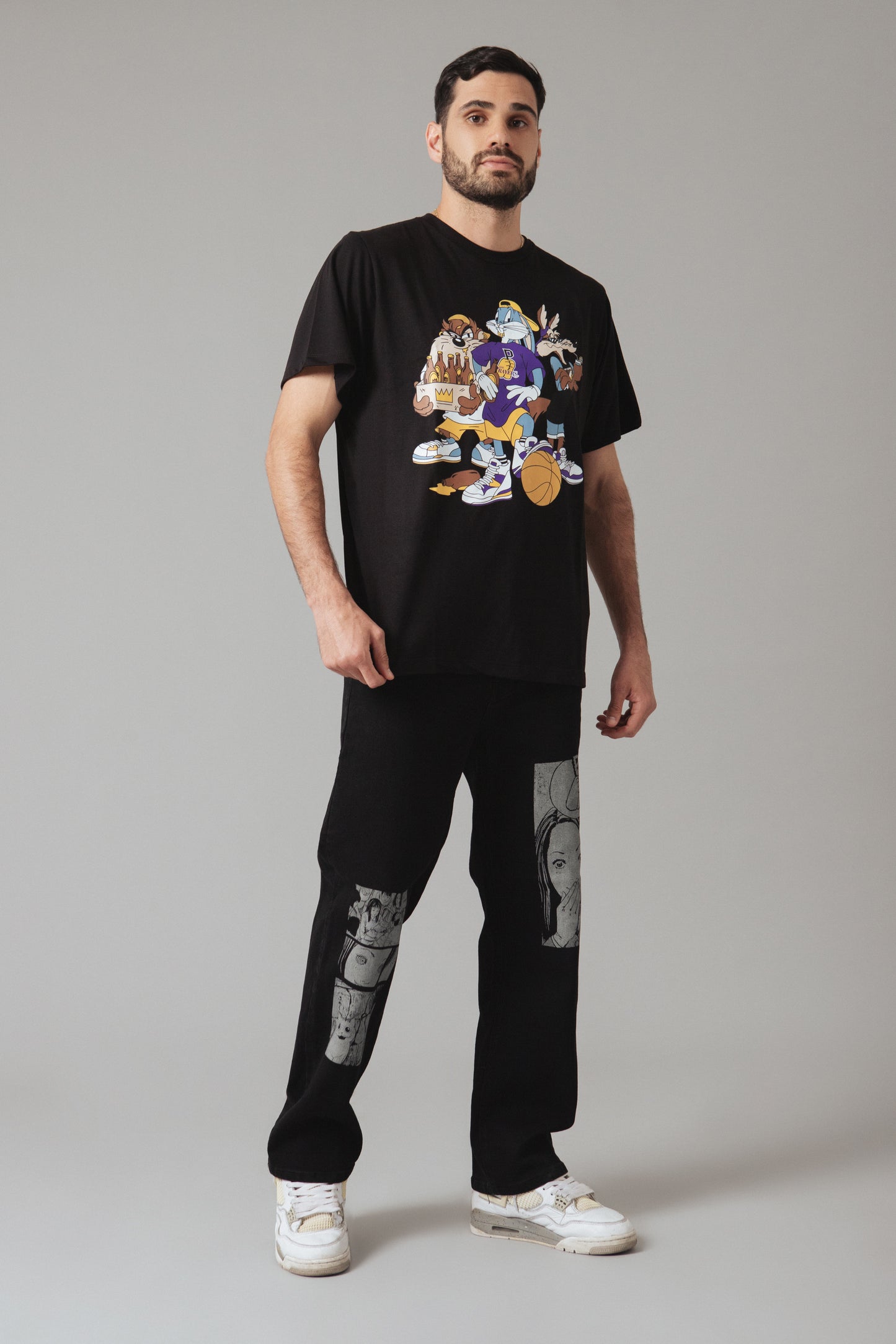 Jeans Black Print (Corte Amplio)